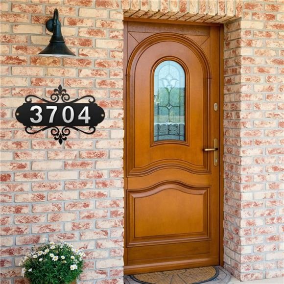 House Address Plaques Metal AddressSign Mailbox Number Personalized Address Sign - Picture 2 of 7